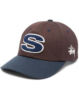 Stussy Hoed Met Logopatch En Vlakken - Blauw