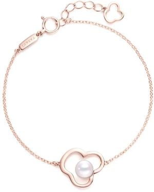 Tasaki Collar Collection Line Chants En Oro De 18 Ct Con Perla De Akoya Característica - Blanco