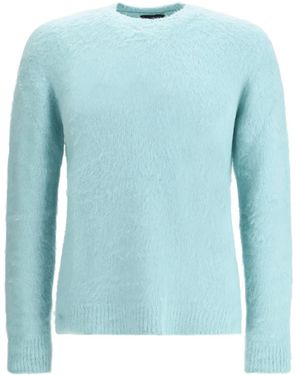 Roberto Collina Brushed Crew-neck Sweater - ブルー
