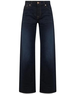 7 For All Mankind Lotta Tailorless Wide-Leg Jeans - Blue