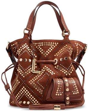 Lancel Medium Premier Flirt Studded Bucket Bag - Brown