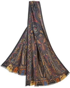 Etro Schal Mit Paisley-Print - Braun
