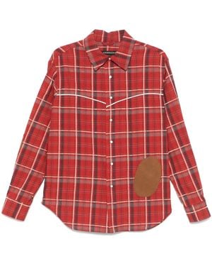ANDERSSON BELL Noah Patch Checked Shirt - Red