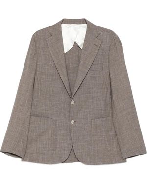 Barba Napoli Single-Breasted Blazer - Brown