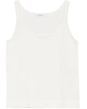 Max Mara Pumano Tank Top With Wide Neckline - White