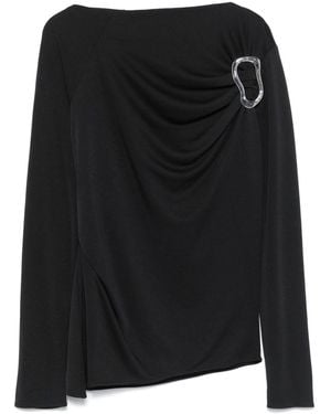 Stine Goya Fixed-Buckle Long Sleeve Top - Black
