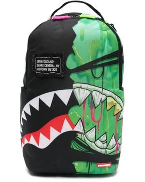Sprayground Halloween Shark Central Drip Split Backpack - Green