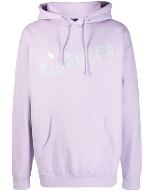 Kidsuper Hoodie En Coton À Logo Imprimé - Violet