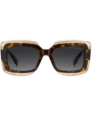 Marc Jacobs Tortoiseshell Rectangle-Frame Sunglasses - Black