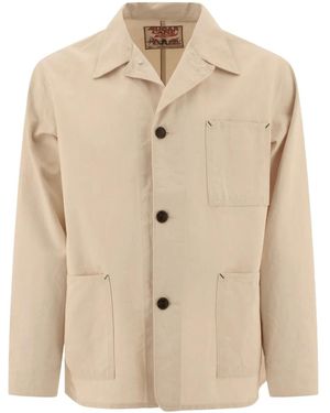 Sugar Cane Jeans Patch-Pockets Shirt Jacket - Natural
