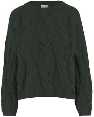 Bruno Manetti Cable-Knit Crew-Neck Jumper - Green
