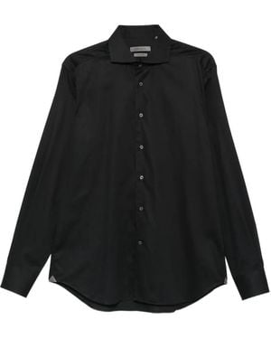 Corneliani Spread-Collar Long-Sleeve Shirt - Black