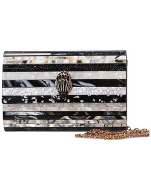 Kurt Geiger Mini Party Eagle Striped Clutch Bag - Black