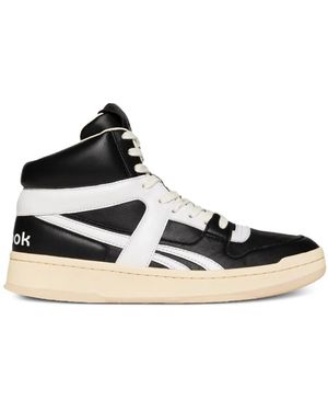 Reebok Logo-Patch Leather Sneakers - Black