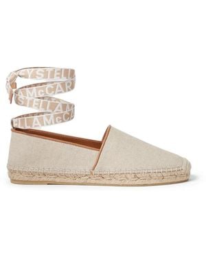 Stella McCartney Platte Espadrilles Met Logo - Wit