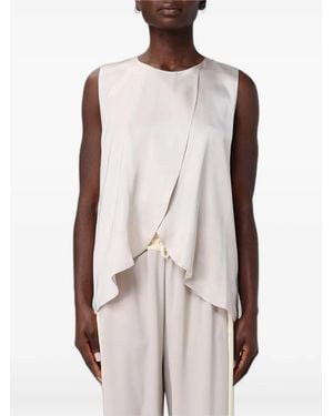 Hanita Asymmetric Draped Top - Natural