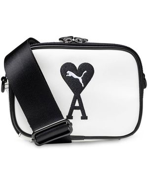 PUMA X Ami Paris Small Logo-embroidered Messenger Bag - White