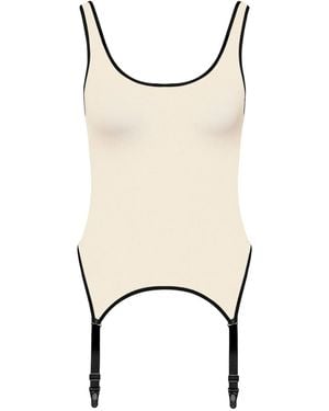 Maison Close Strappy-Garter Bodysuit - Natural