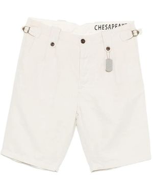 chesapeake's Buckle-Detail Shorts - White