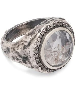 KUNDO Gehämmerter Ring Aus Sterlingsilber - Weiß