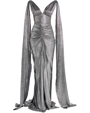 Rhea Costa Robe-Cape À Col V - White