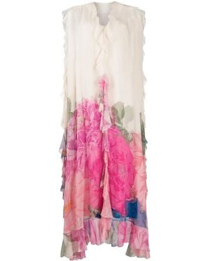 Valentino Garavani Ruffled Floral Print Gown - Pink