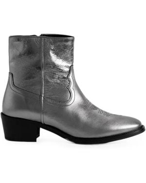 Zadig & Voltaire Tex Low Metal Ankle Boots - Gray