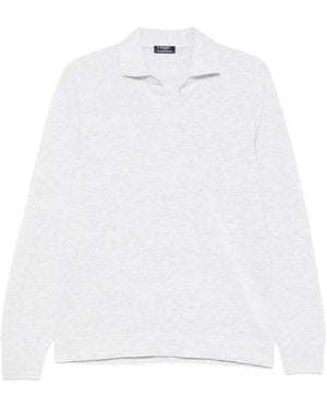 Arte' Notched Collar Jumper - White