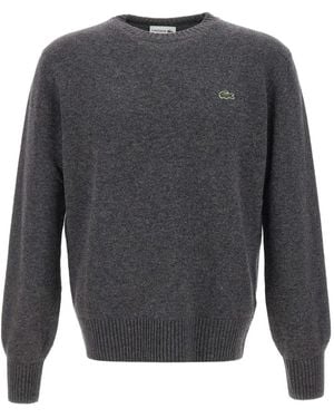 Lacoste Embroidered Crew-Neck Jumper - Grey
