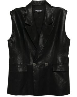 Cynthia Rowley Leather Waistcoat - Black
