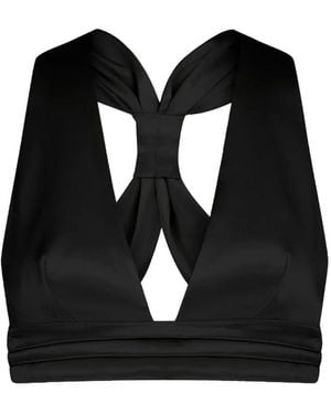 Violante Nessi Adele Bow Button Top - Black