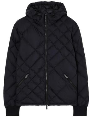 Burberry Check-Stitch Nylon Doversgreen Puffer Jacket - Blue