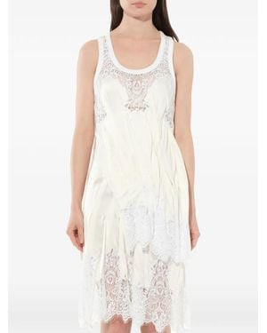 Givenchy Asymmetrische Midi-Jurk Met Kanten Detail - Wit