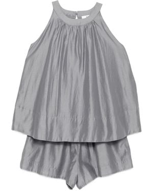 B+ AB Shirred-Effect Short Set - Gray
