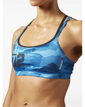 Reebok Camouflage-Print Sports Bra - Blue