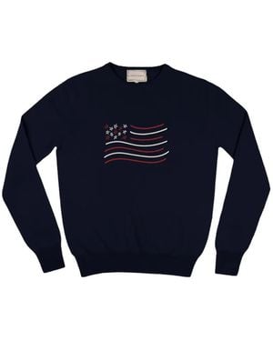 Lingua Franca Unity Flag Sweatshirt Mit Rundem Ausschnitt - Blau
