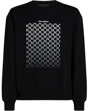 Karl Lagerfeld モノグラム スウェットシャツ - ブラック