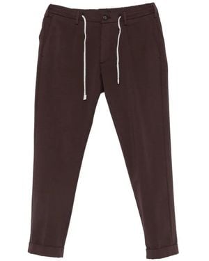 Eleventy Drawstring-Waist Pleated Pants - Purple