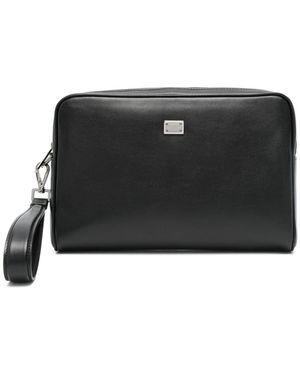 Dolce & Gabbana Logo-Plaque Clutch Bag - Black