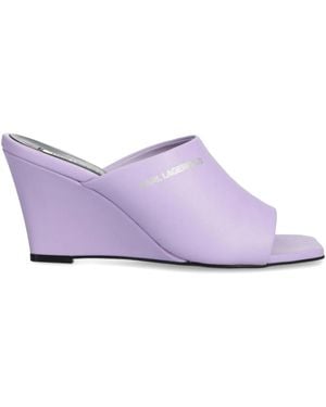 Karl Lagerfeld 90Mm Logo-Print Sandals - Purple
