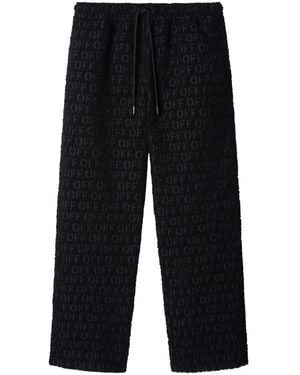 Off-White c/o Virgil Abloh Logo-Jacquard Bouclé Trousers - Blue