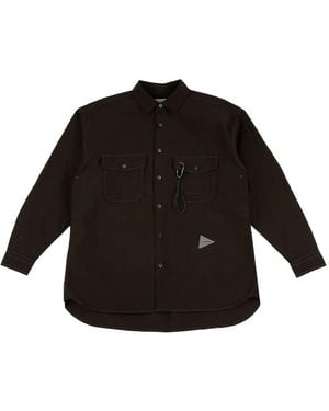and wander Buttoned Chest-Pocket Shirt - Black