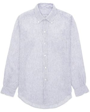 Fortela King Striped Linen Shirt - White