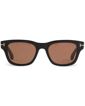 Tom Ford T-Logo Square-Frame Sunglasses - Black