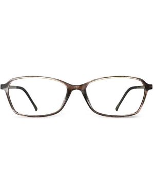 Silhouette Illusion Brille Mit Eckigem Gestell - Braun