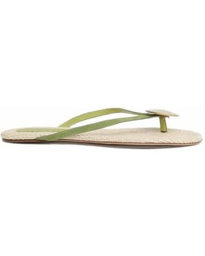 Christopher Esber Aura Quartz Stone-Embellished Flip Flops - Metallic