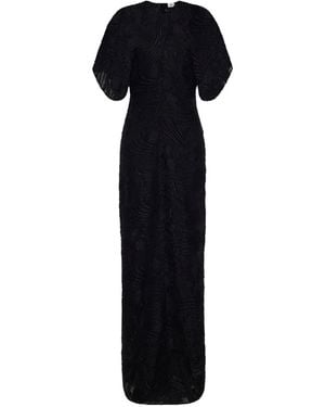 Adam Lippes Robe Longue Aoki En Fil Coupé - Black