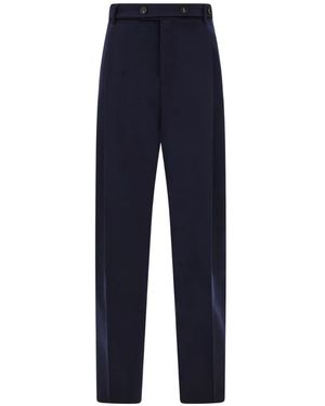 Ferragamo Tailored Pants With Button Detail - Blue
