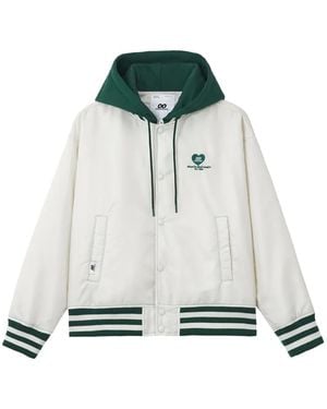 Chocoolate Logo-Patch Hooded Jacket - White