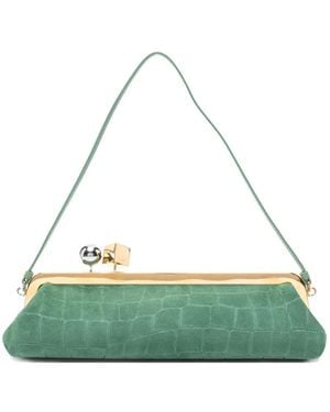 Jacquemus Crocodile-Effect Clasp Clutch Bag - Green